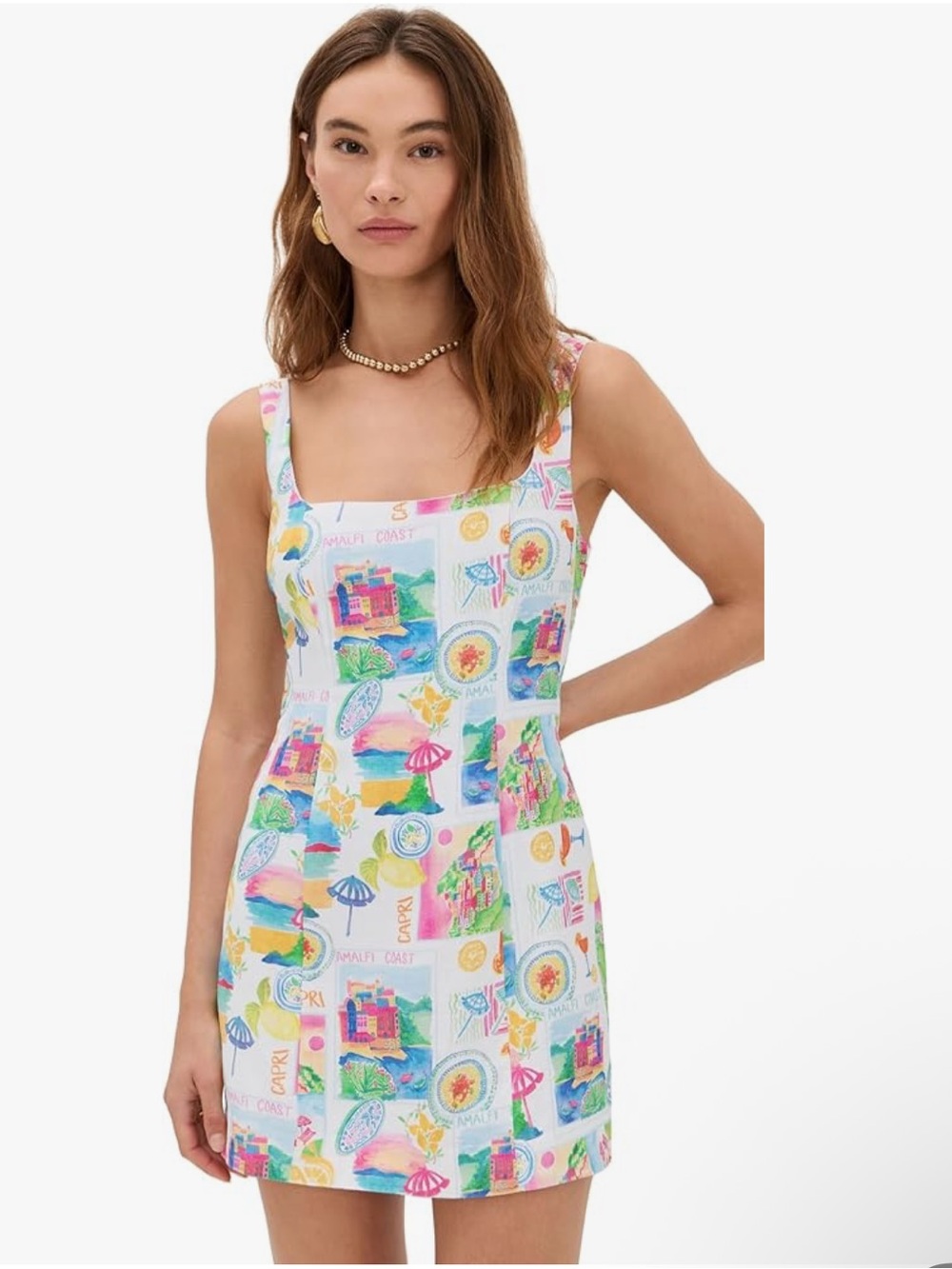 Show Me Your MuMu White Multicolor Patchwork Print Mini Dress